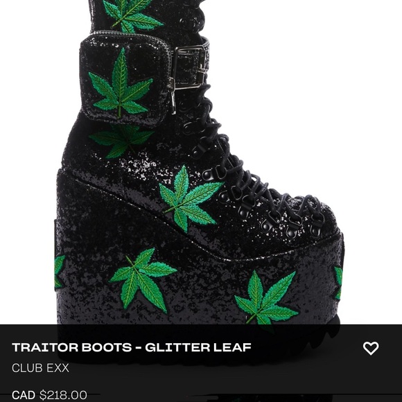 Dolls Kill Glitter Leaf Traitor Boots - Picture 16 of 16